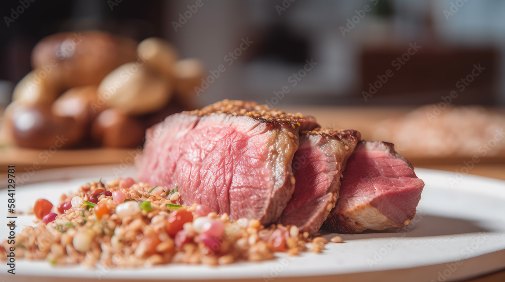 Ribeye grain steak meal delicious by Ai Generated. Ribeye grain steak meal delicious by Ai Generated.