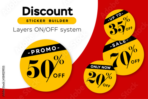 Discount sticker builder