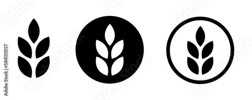  Wheat vector icons set