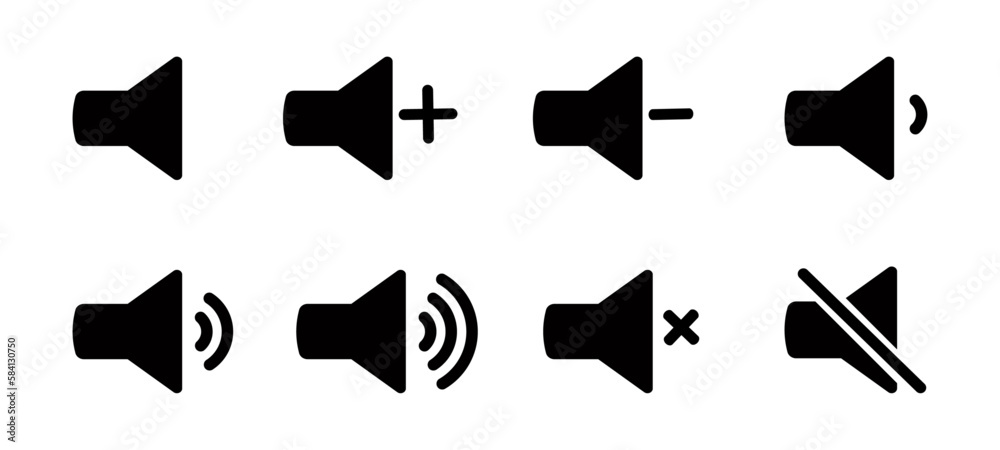 Volume vector icon collection Volume vector icon collection