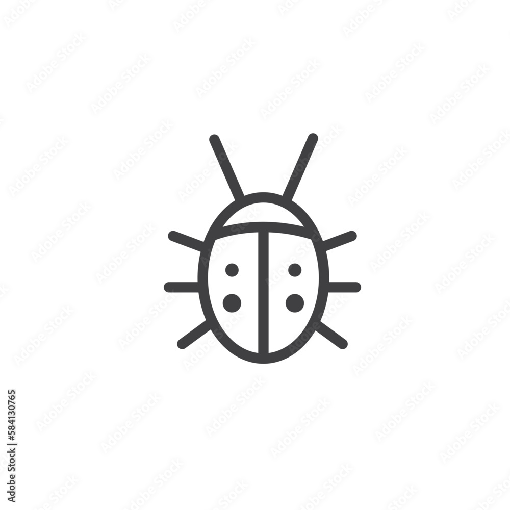 lady bug line icon vector element design template lady bug line icon vector element design template