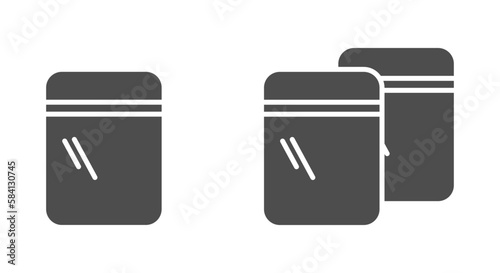  Zip bag vector icons set