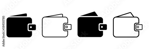 wallet vector icons set