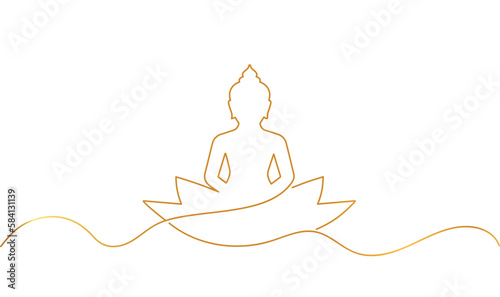 Buddha vesak line art style vector eps 10