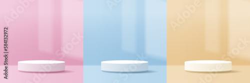 Cosmetic background and set premium podium display for product presentation branding and packaging presentation. studio stage with shadow of background. vector design.