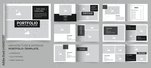 Architecture portfolio or interior portfolio landscape template