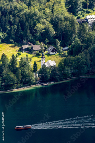 Beautiful Bohinj lake in Slovenia	 photo