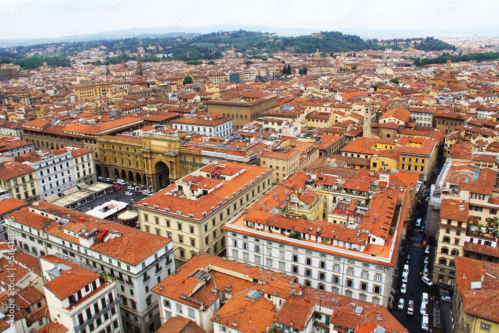aerial view of the city Florence