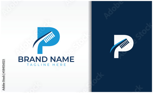 letter P toothbrush logo