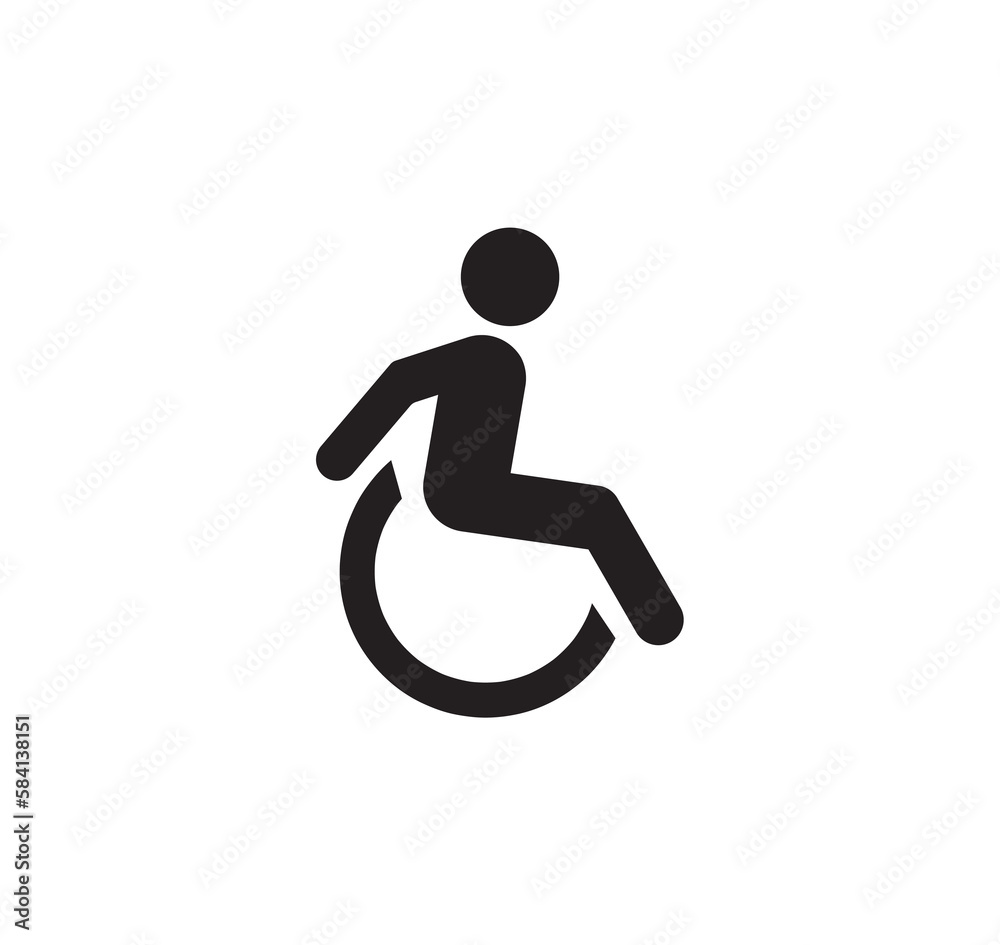 Disable person sign. Disabled sign vector design. Disable person sign. Disabled sign vector design.