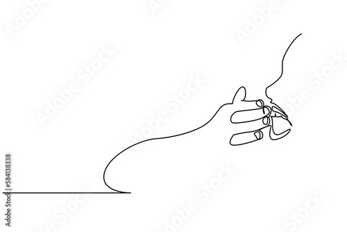 sleepy tired woman open mouth sleep sign head face line