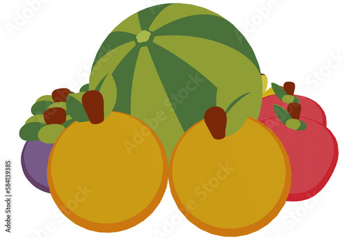 watermelon and fruits high quality 3d render 