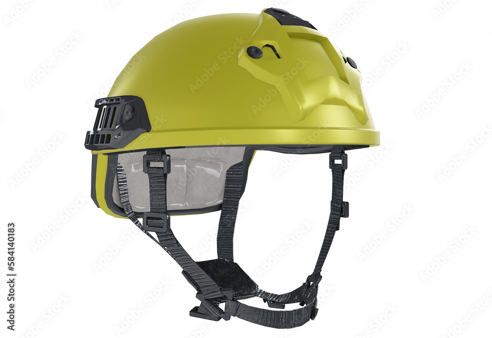 Fototapeta premium Worker helmet yellow high quality 3d render