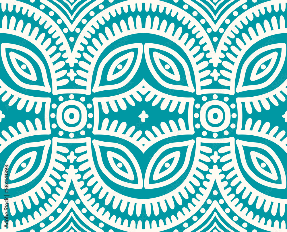 Fototapeta premium Seamless ethnic border pattern, authentic stripe print. Aztec design.