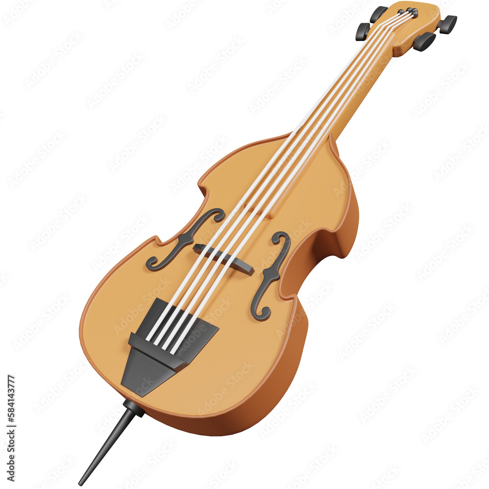 Fototapeta premium 3D Contrabass Illustration