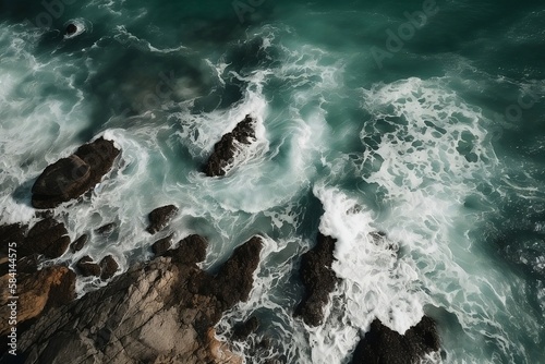 Top View of Ocean and Beach Landscape as a Background