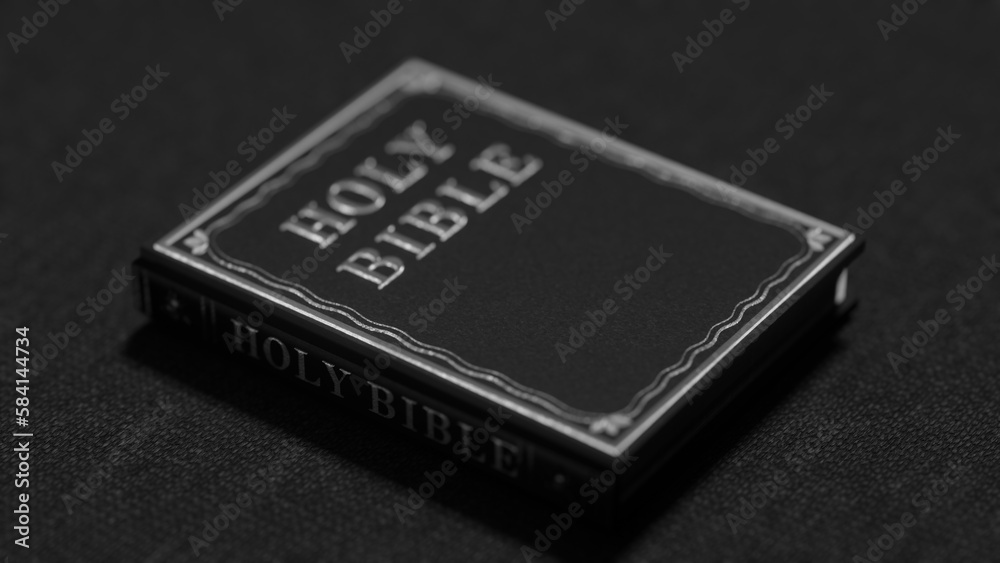 A book of holy bible as procedural 3d modeling black and white color grey scale version. A book of holy bible as procedural 3d modeling black and white color grey scale version.