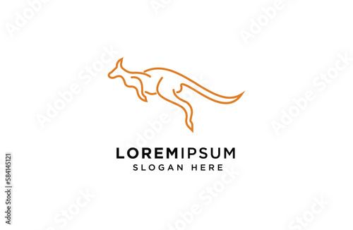 Kangaroo logo icon design template. vector luxury