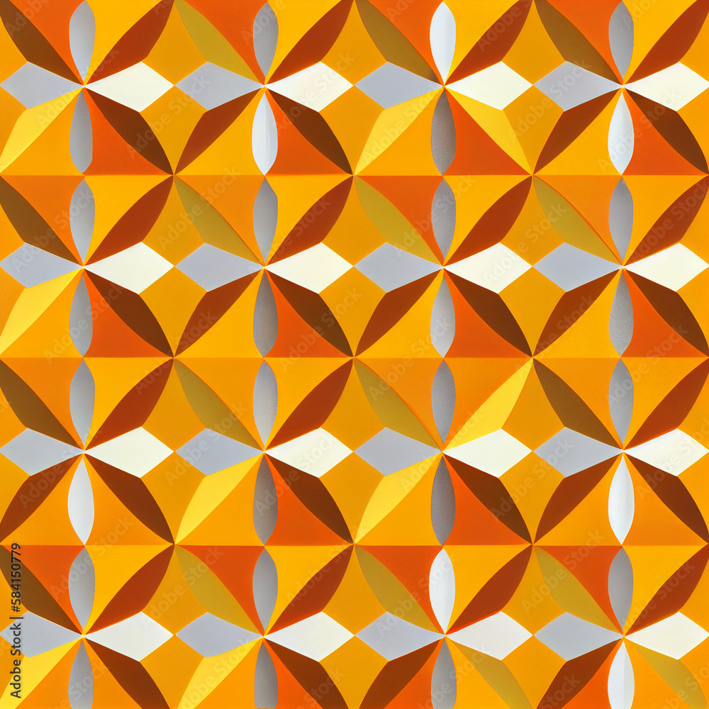 Orange and yellow minimalist geometric pattern, Generative AI Orange and yellow minimalist geometric pattern, Generative AI