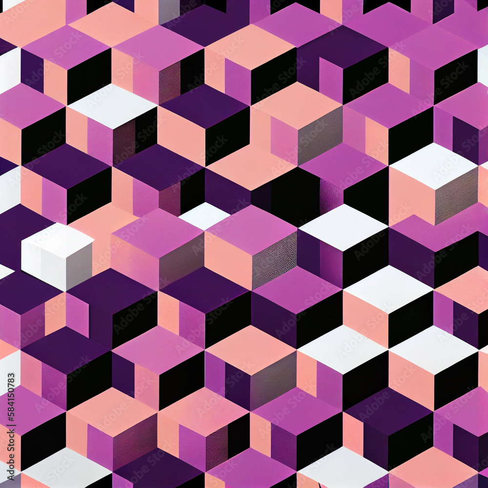 Pink and purple minimalist geometric pattern, Generative AI Pink and purple minimalist geometric pattern, Generative AI