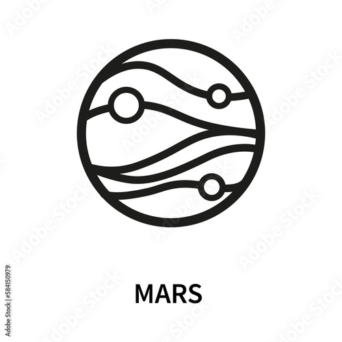  Mars planet icon vector. Simple planet Mars sign in flat style and logo art for website and mobile app. Design concept from Astronomy collection.