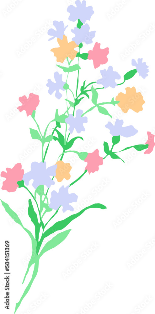 Recolorable Flower Illustration