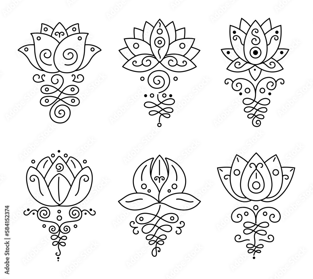 Unalome with lotus tattoo design - YouTube