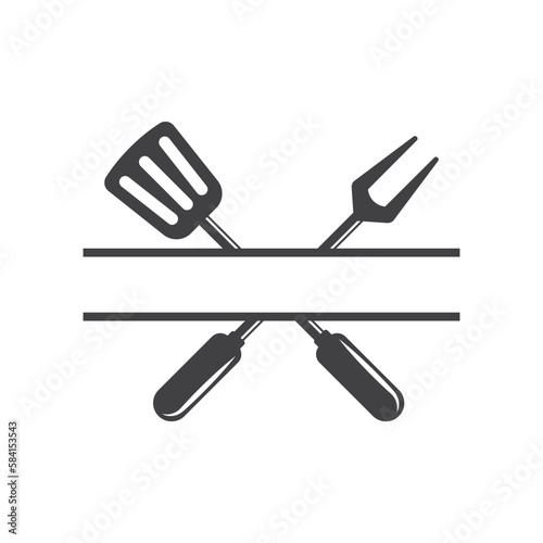 bbq grill logo icon design vector