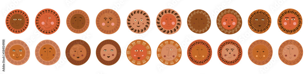 Fototapeta premium Male bizzare visage, abstract personage, mascot design, funny face, cute icon.