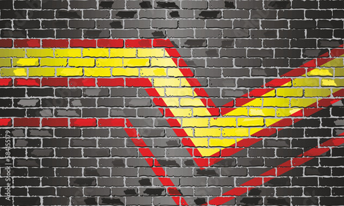Rubber fetish pride flag on brick wall - illustration, 
Rubber and PVC fetishism