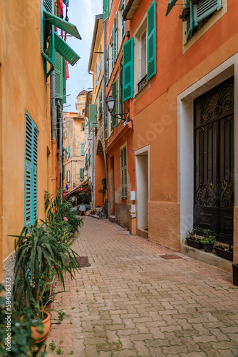 Old terracotta houses in Old Town  Villefranche sur Mer  South of France