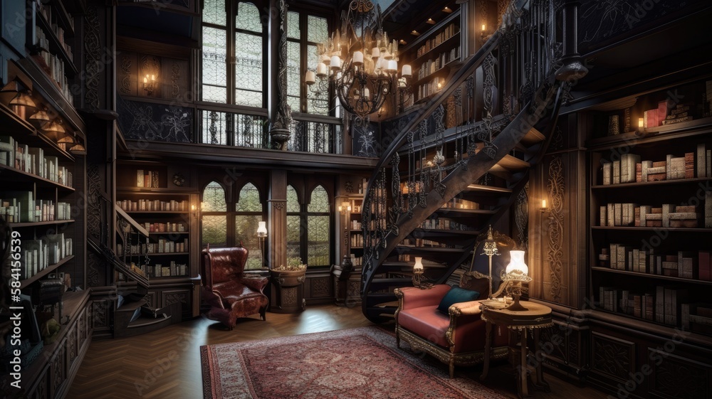Luxury library the perfect place to read close to the books or just recharge Luxury library the perfect place to read close to the books or just recharge
