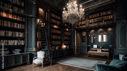 Luxury library the perfect place to read close to the books or just recharge © Dniel