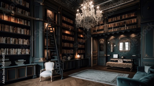 Luxury library the perfect place to read close to the books or just recharge