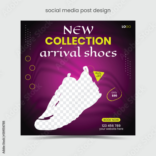 Shoe ad Banner Design, special sale offers social media post design for your digital marketing. Editable shoe social media banner, web ads banner template