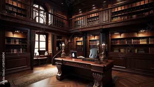 Luxury library the perfect place to read close to the books or just recharge