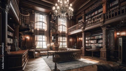Luxury library the perfect place to read close to the books or just recharge