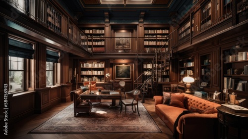 Luxury library the perfect place to read close to the books or just recharge © Dniel