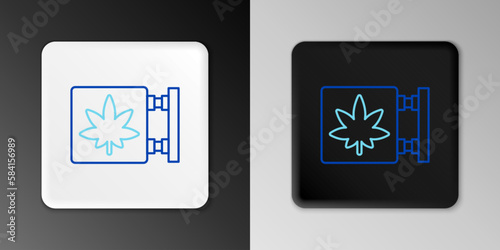 Line Marijuana and cannabis store icon isolated on grey background. Equipment and accessories for smoking, storing medical cannabis. Colorful outline concept. Vector