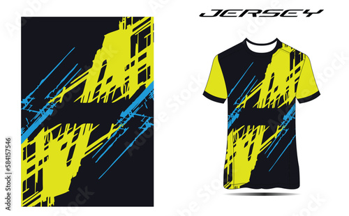 Tshirt sport design racing jersey for the front and back view of the club uniform