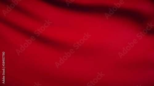 Red Flag Cloth 4K. Realistic Loop Waving with Highly Detailed Fabric.