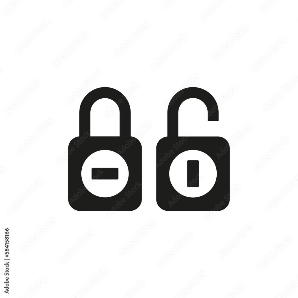 Padlock, lock. Open closed locks icons. Security, safety, encryption, protection, privacy concept. Vector illustration. Padlock, lock. Open closed locks icons. Security, safety, encryption, protection, privacy concept. Vector illustration.