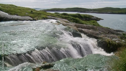 A shot of the river rapids at Amhuinnsuidhe on the Isle of Harris, part of the Outer Hebrides of Scotland. photo