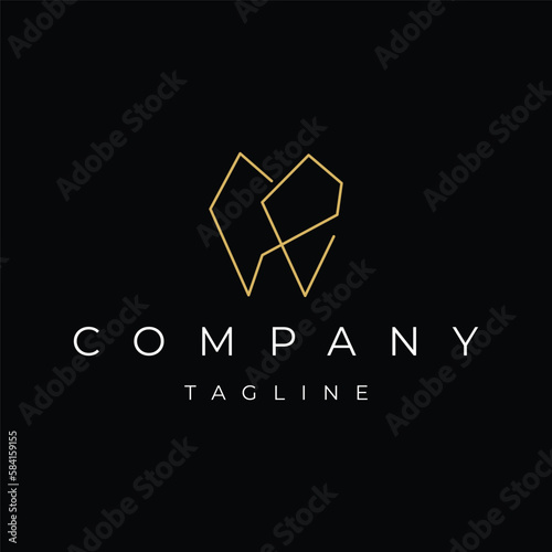 Abstract luxury dental icon logo design vector template