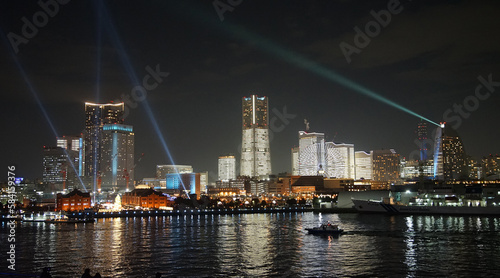 urban skyline at night