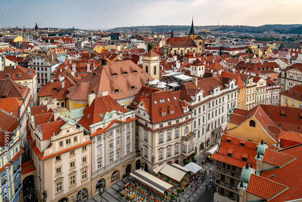 Fototapeta premium Prague, Czech Republic - Rooftops of the old town