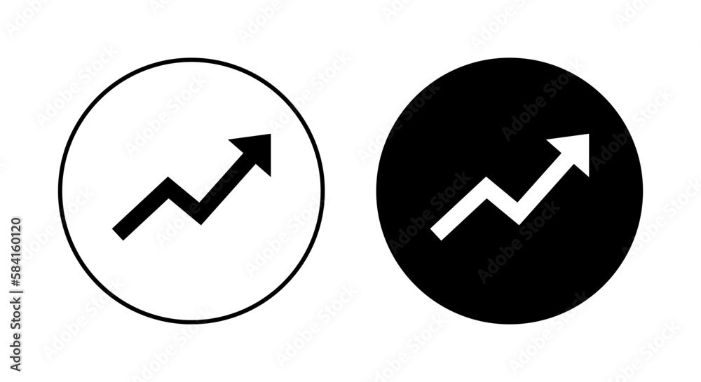 Grow up arrow icon vector isolated on circle background Grow up arrow icon vector isolated on circle background
