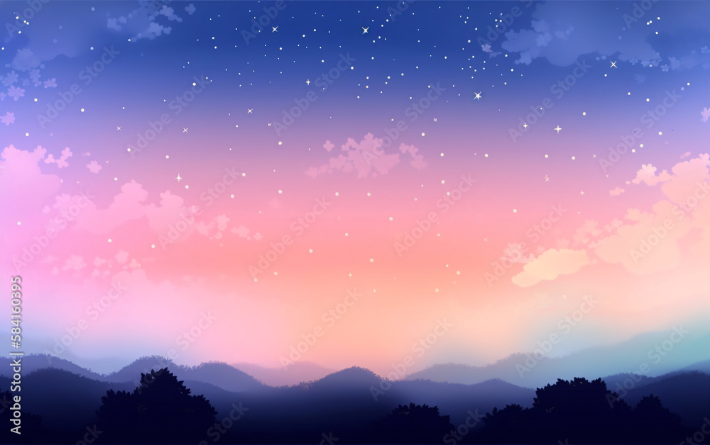 starry sky background pastel gradient sky