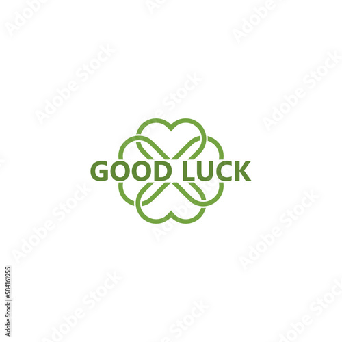 Good luck text lettering icon isolated on white background