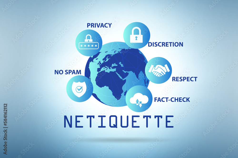 Concept of etiquette and netiquette Stock Illustration | Adobe Stock